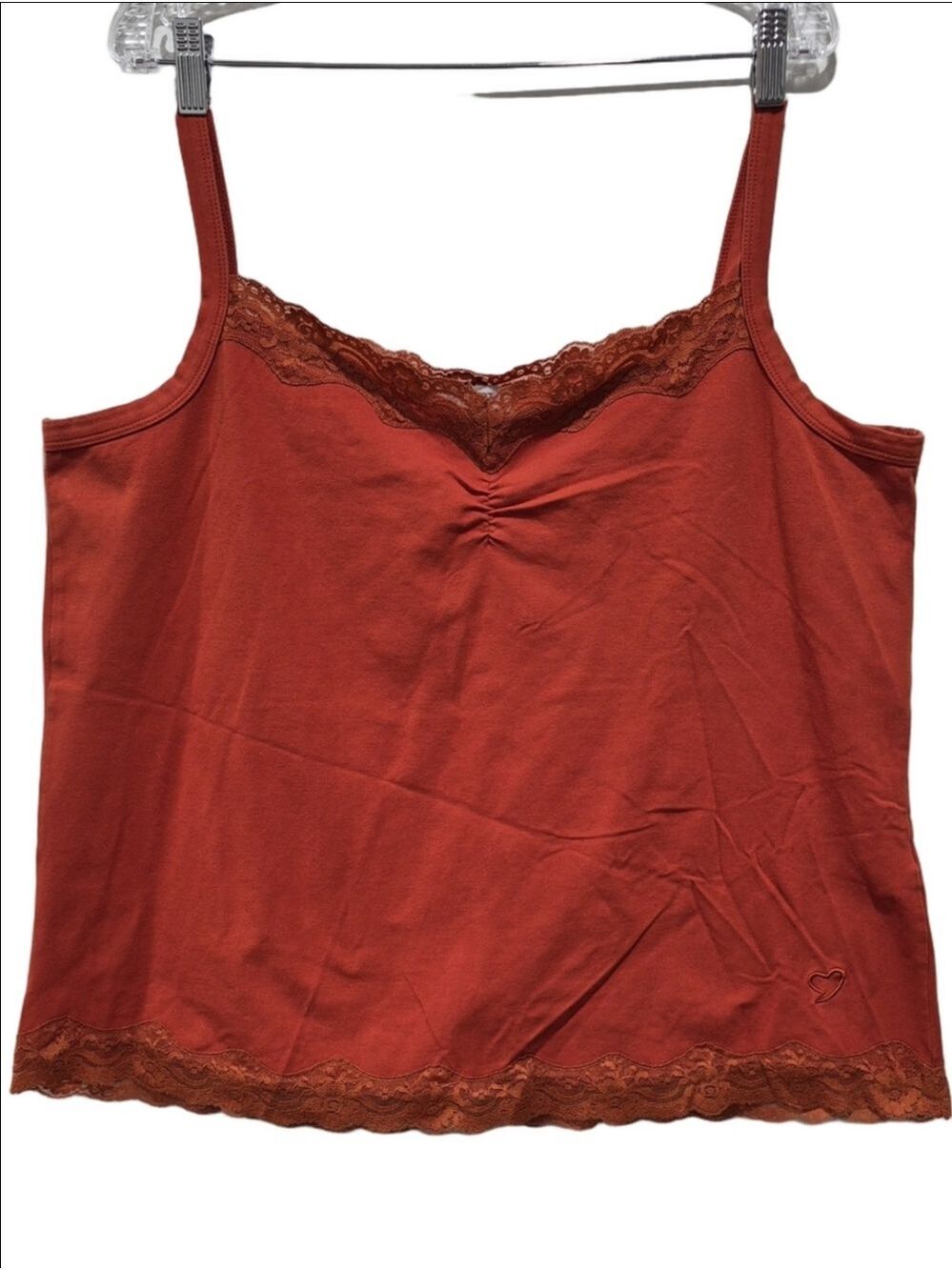 AE Sport Rust Orange Lace Trim Camisole Tank Top 3X